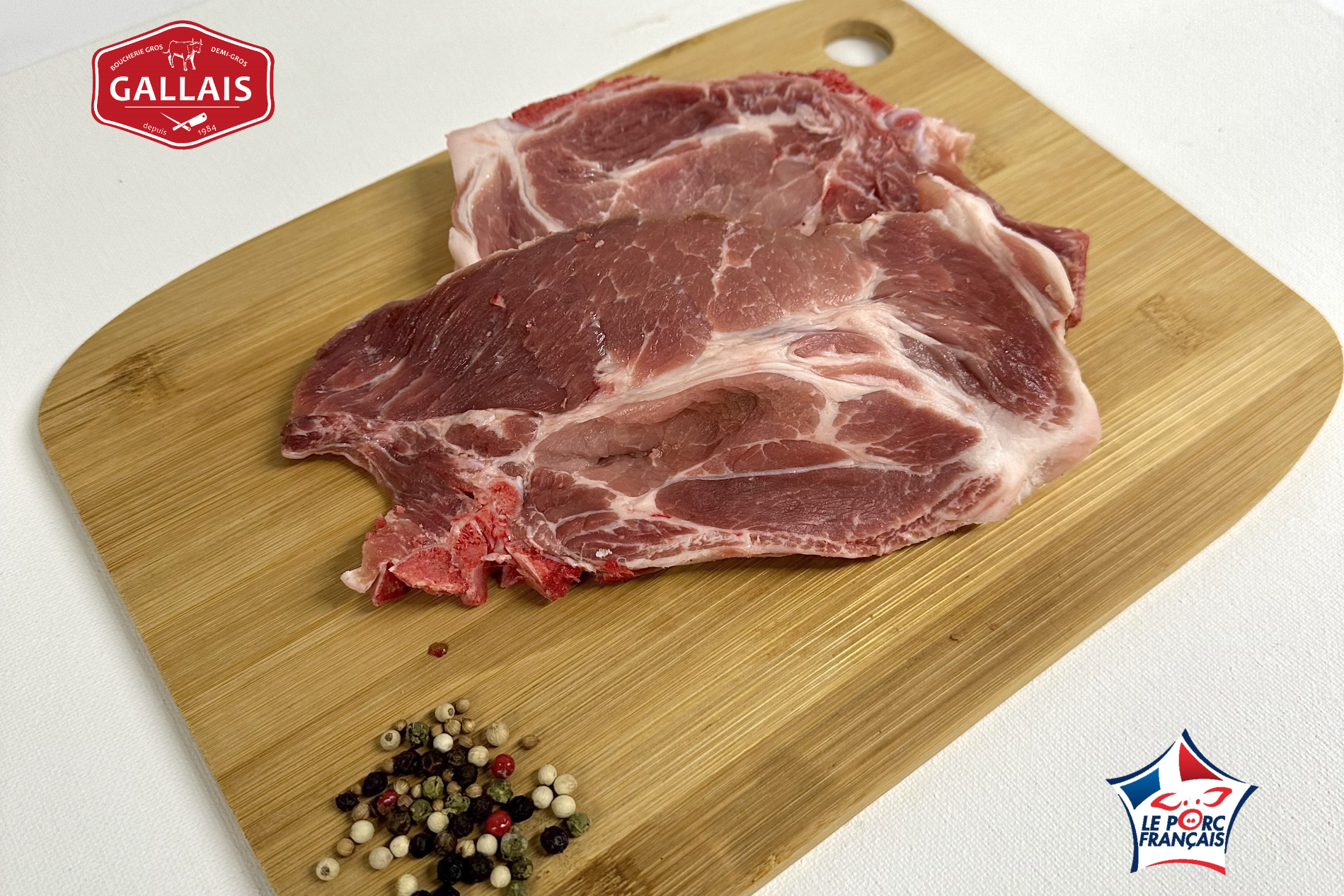 Côte de porc dans l'échine ou le filet