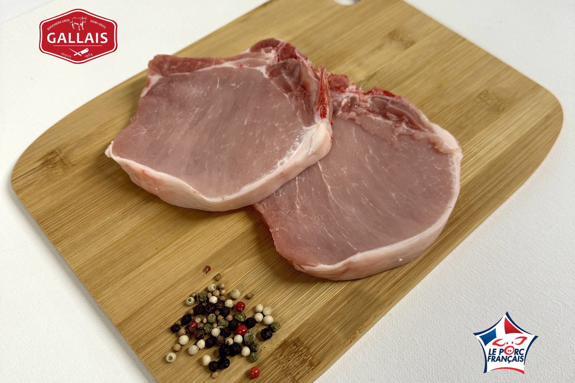 Côte de porc dans l'échine ou le filet