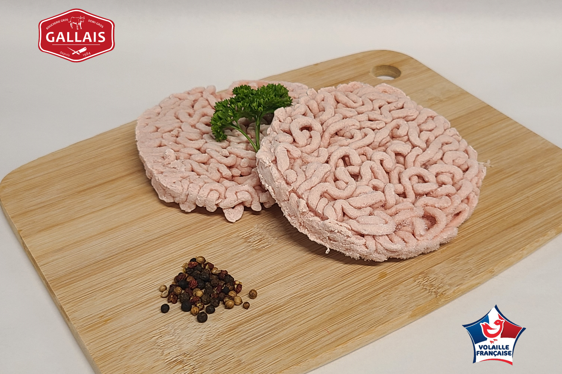 Steak haché de poulet congelé