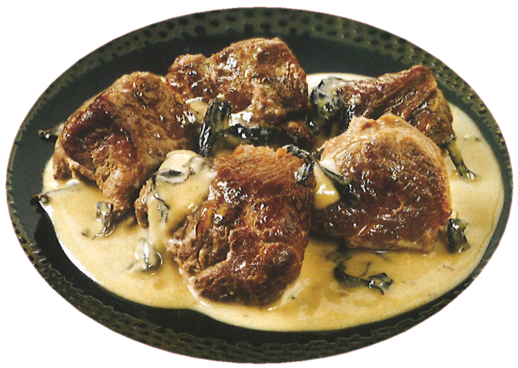 Sauté de kangourou crème de cèpes